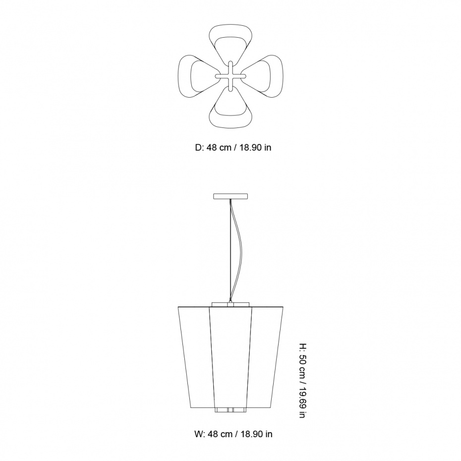 Bella Ljuskrona SC114 Ø48cm Bronzed & Soft Canvas