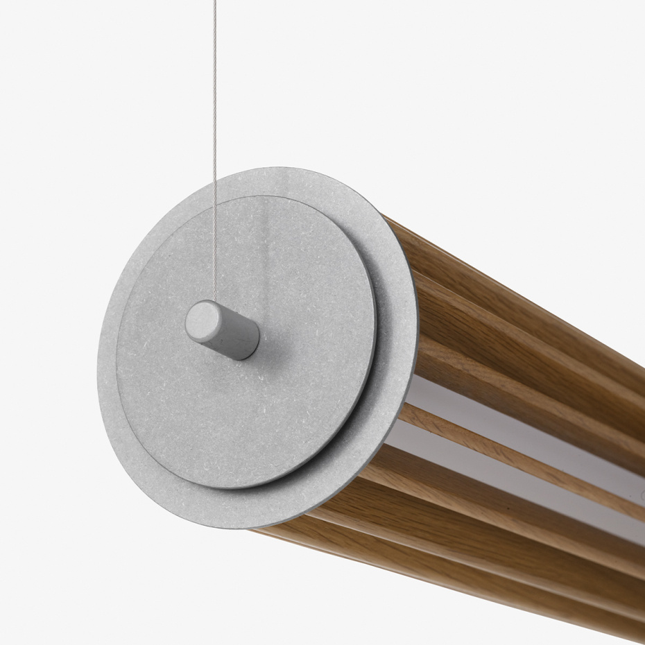 Numbra Pendel TY1 Lacquered Oak & Tumbled Aluminium