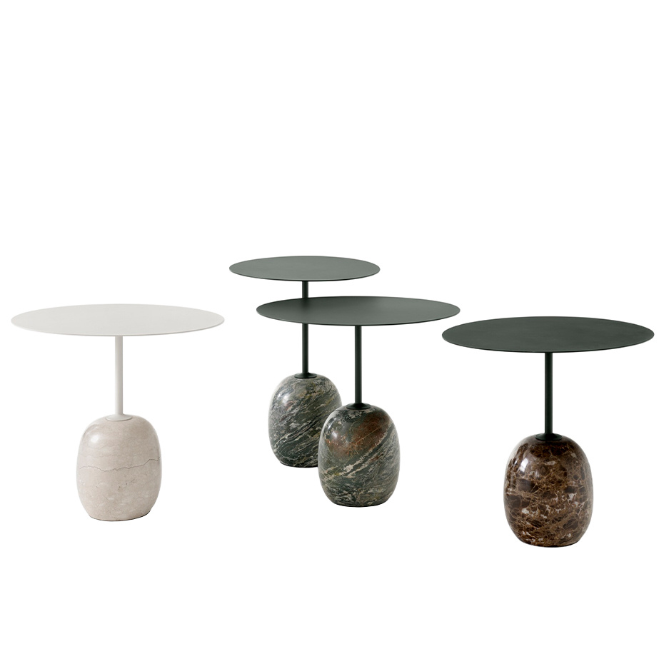 Lato Sidobord LN9 Oval 40x50cm Deep Green & Verde Grigio Marble