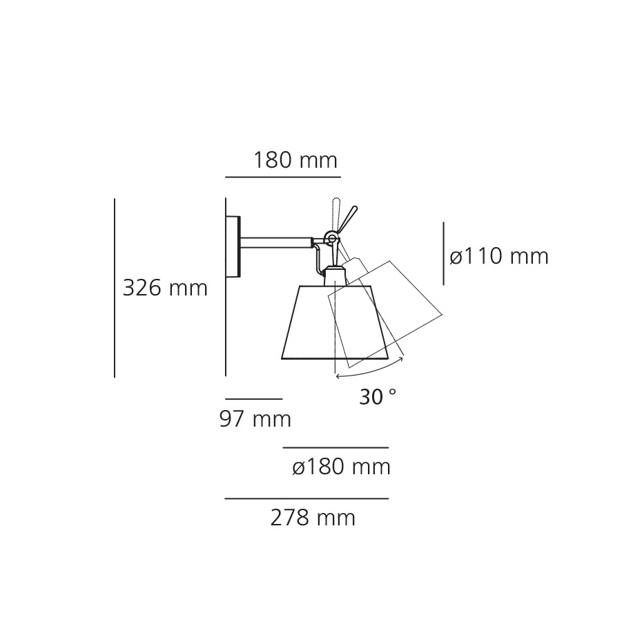Tolomeo Diffusore 18 Vägglampa Parchment Paper