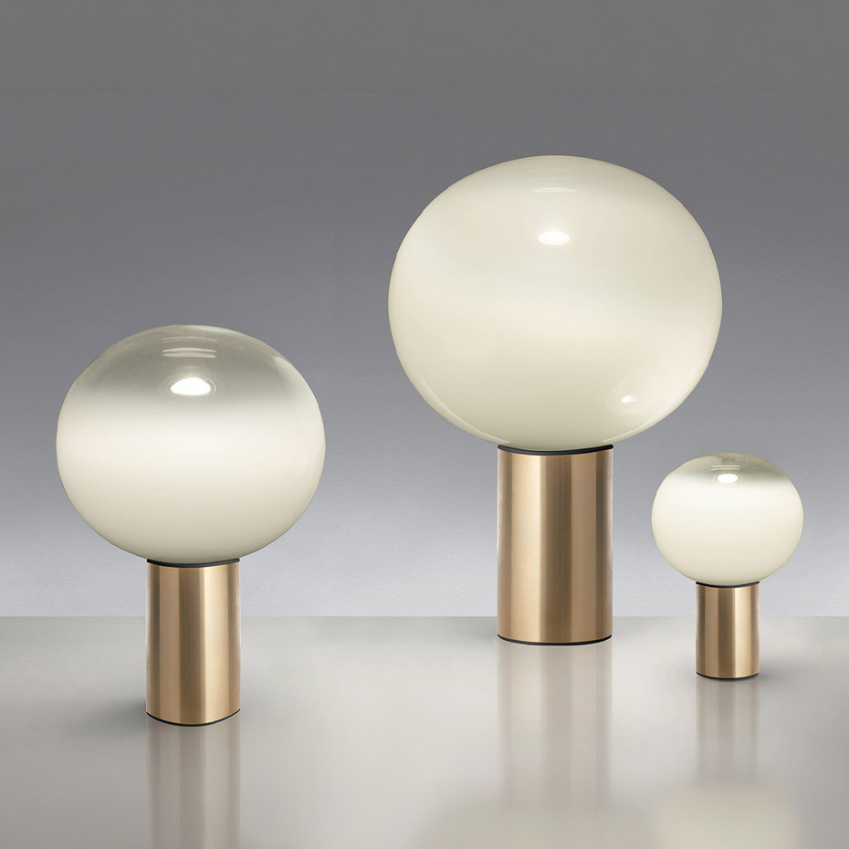 Laguna 26 Bordslampa Transparent Smoked/Satin Brass