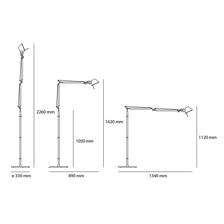 Tolomeo Golvlampa Glossy White