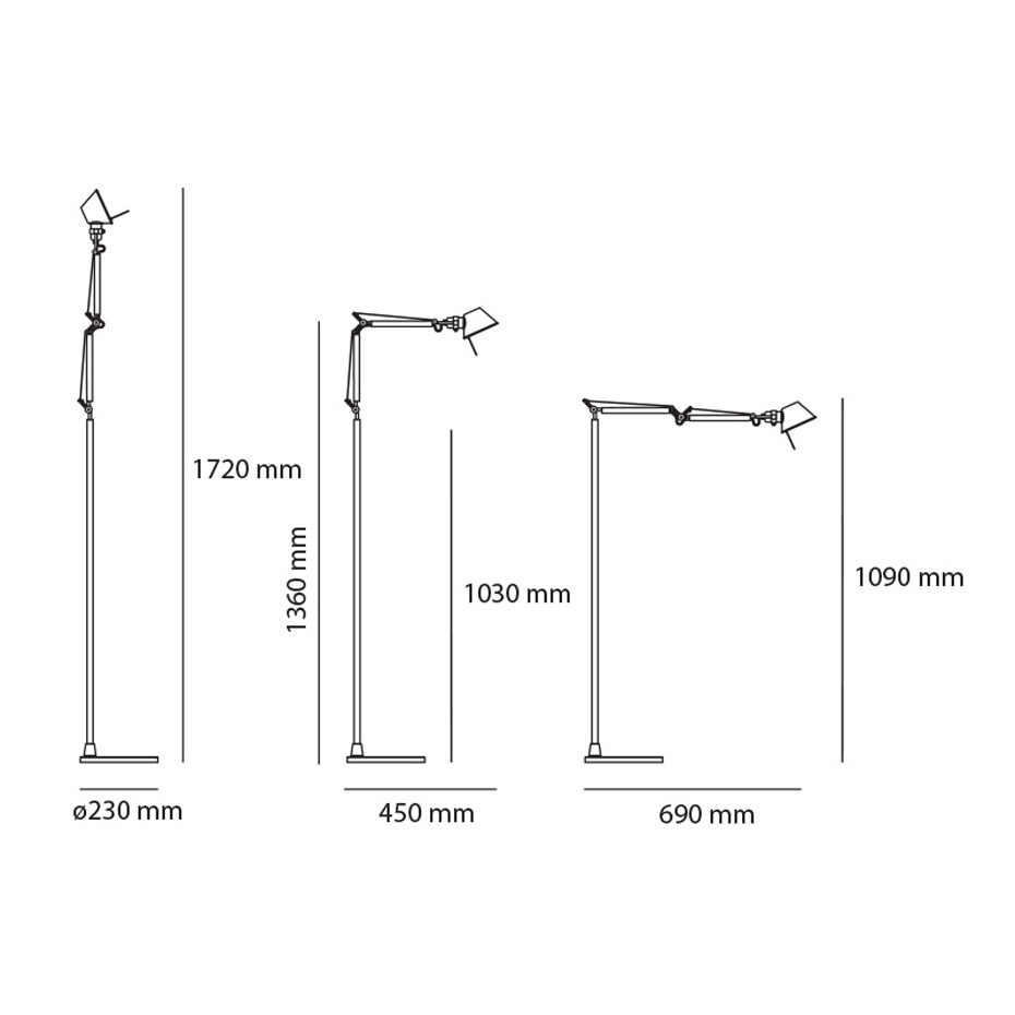 Tolomeo Micro Golvlampa Aluminium