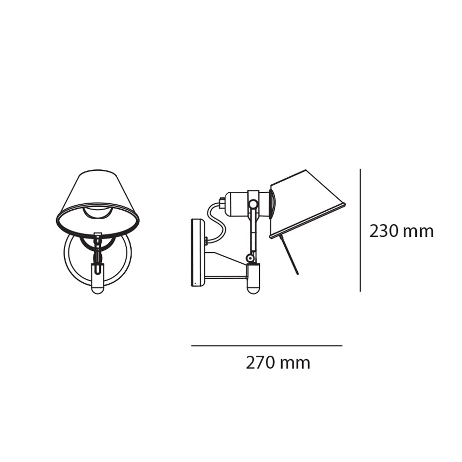 Tolomeo Faretto Vägglampa Aluminium Without Switch