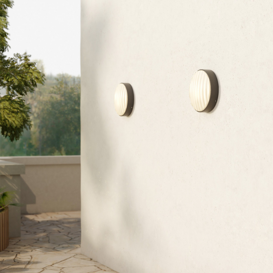 Montreal Round 300 Vägglampa Textured Black