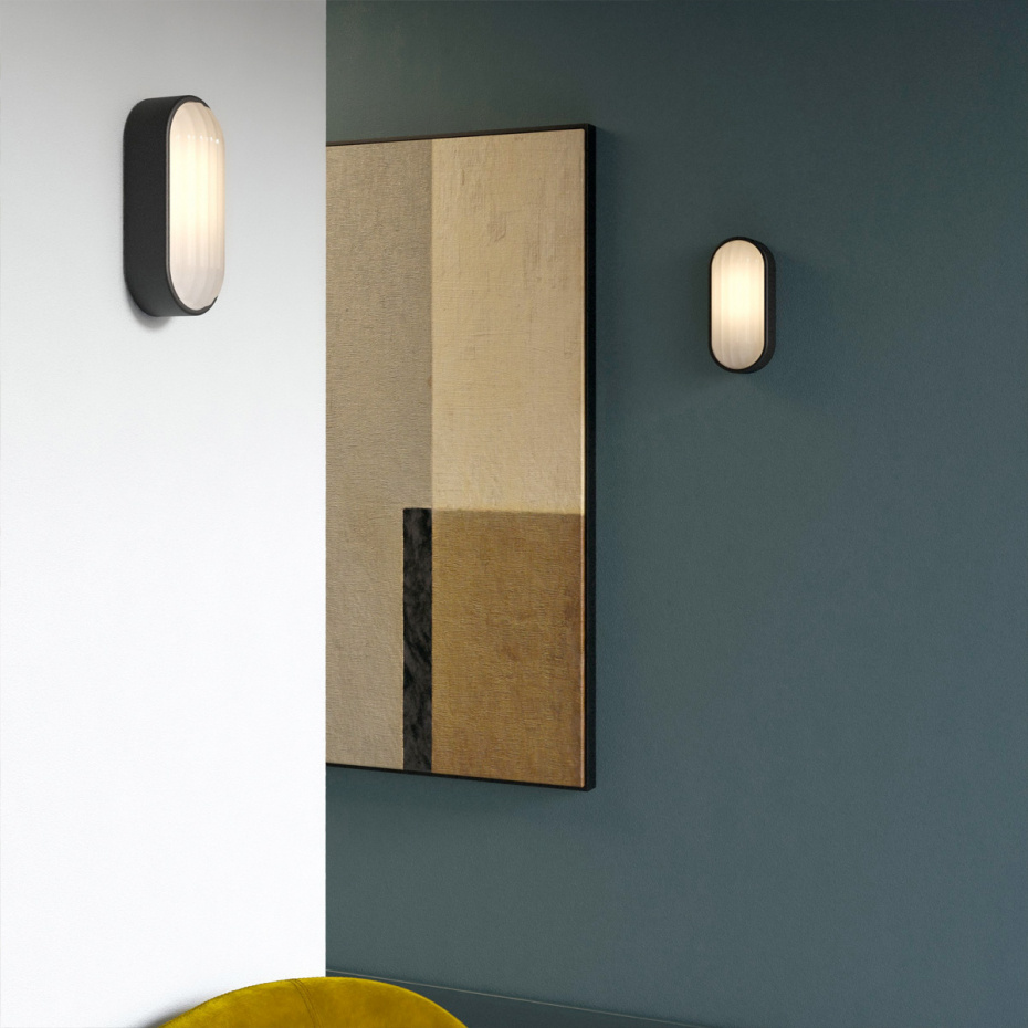 Montreal Oval Vägglampa Textured Black