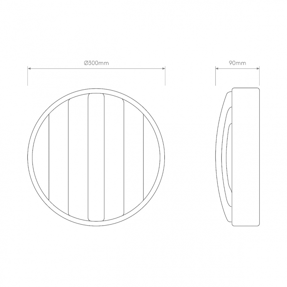 Montreal Round 300 Coastal Vägglampa Brushed Stainless Steel