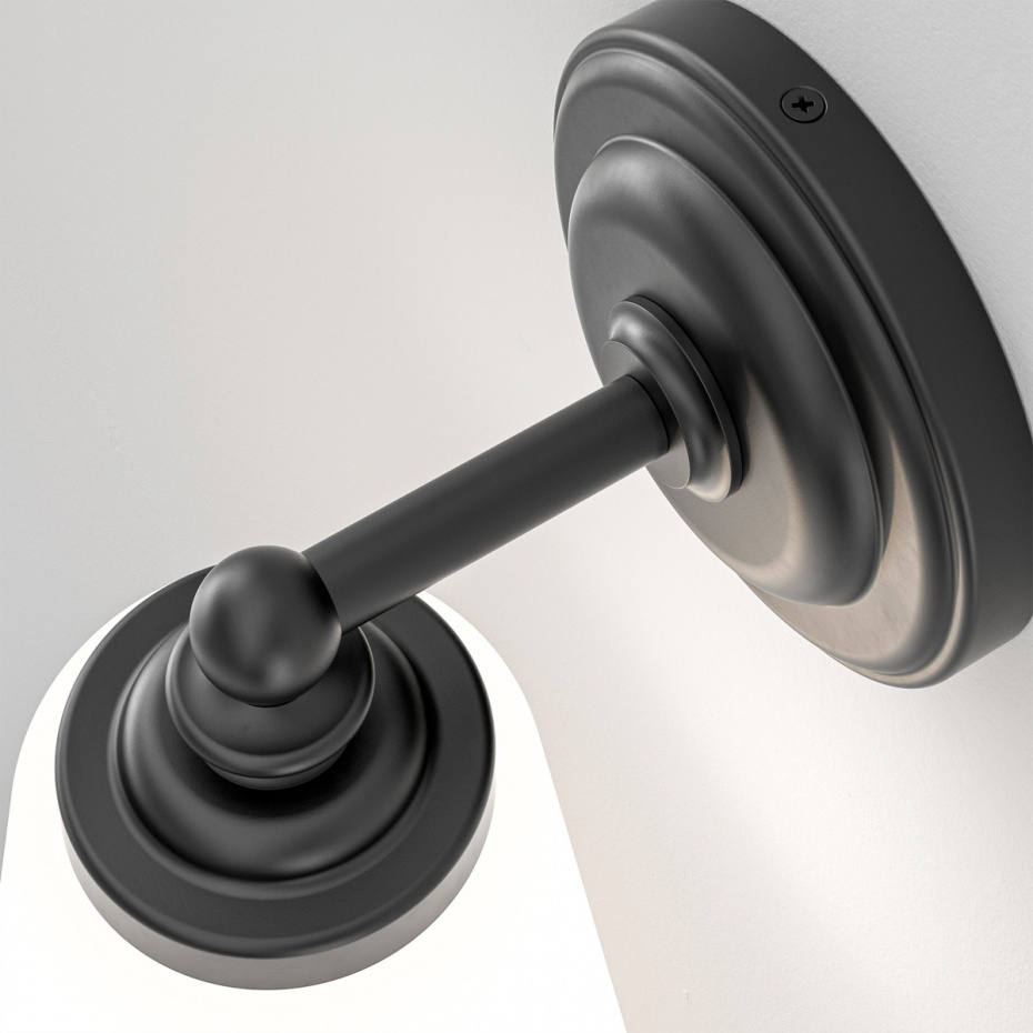 Anton Vägglampa Matt Black IP44