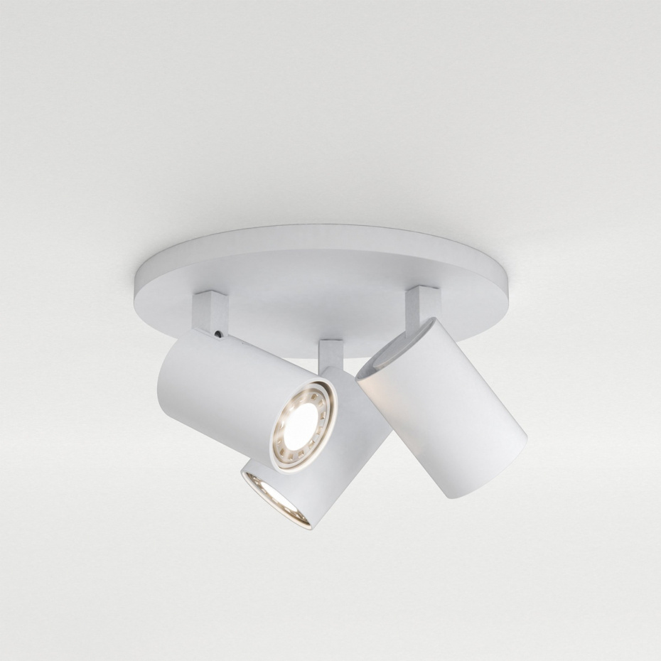 Ascoli Triple Round Spotlight Textured White