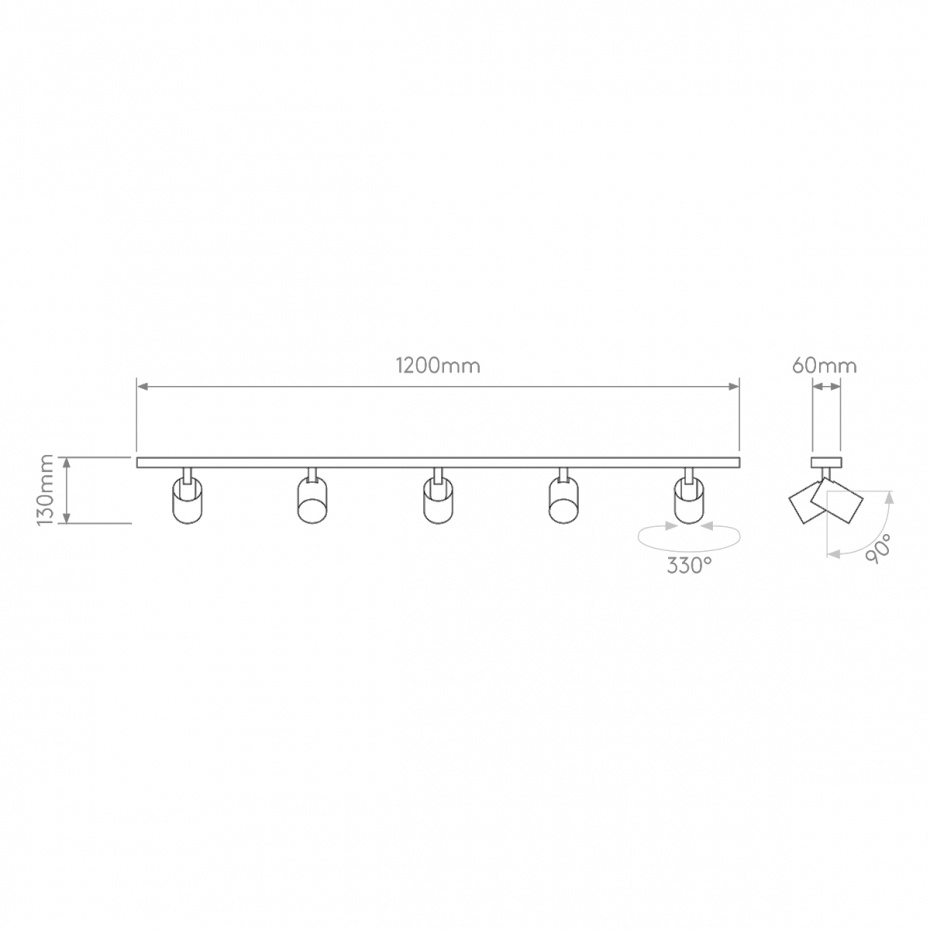 Ascoli Five Bar Spotlight Textured White