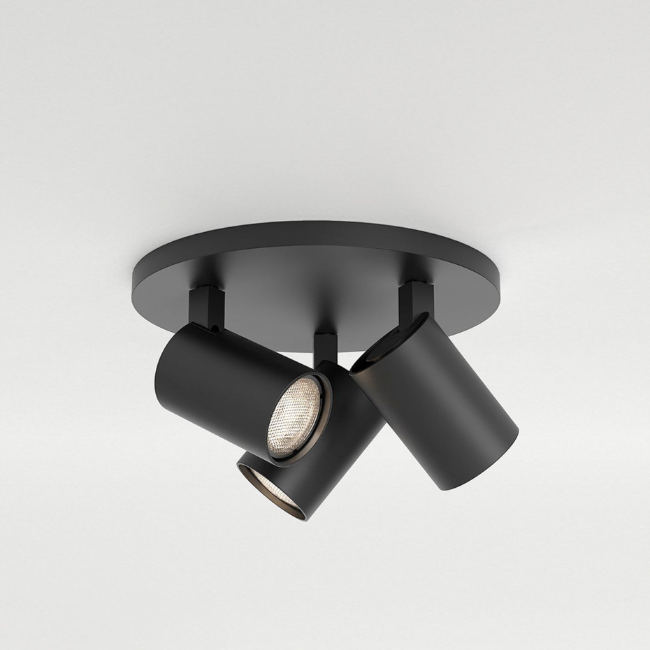 Ascoli Triple Round Spotlight Matt Black