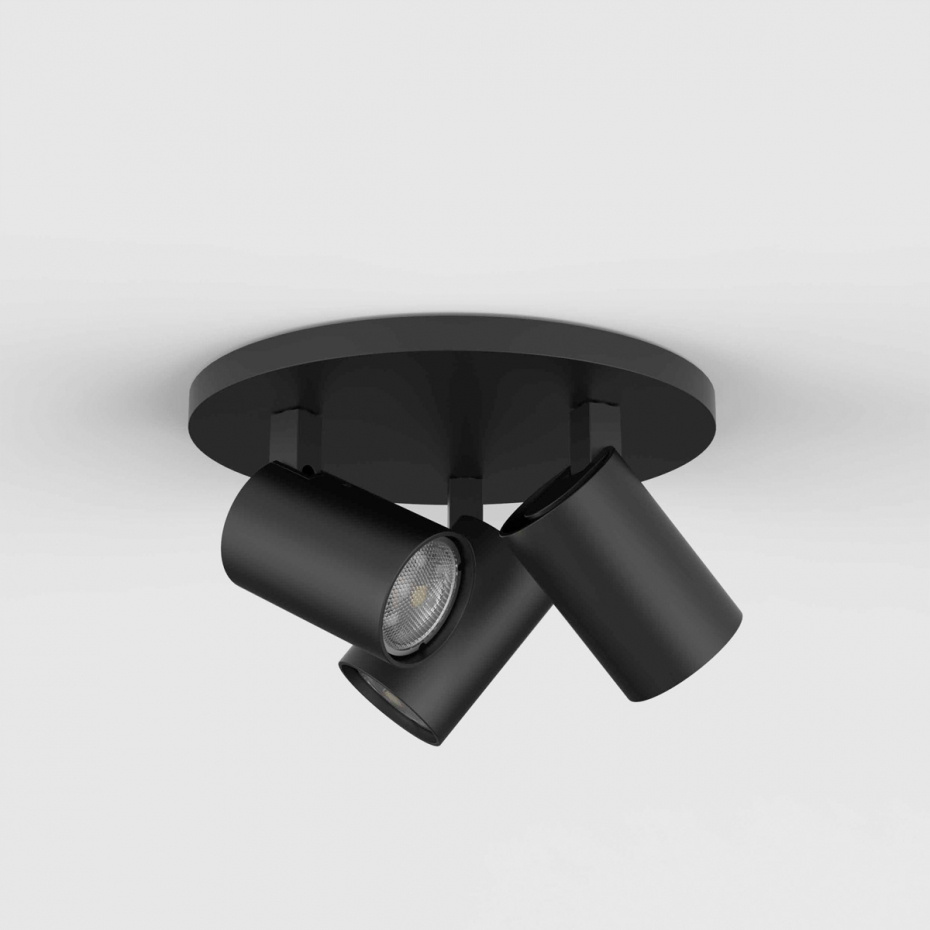 Ascoli Triple Round Spotlight Matt Black