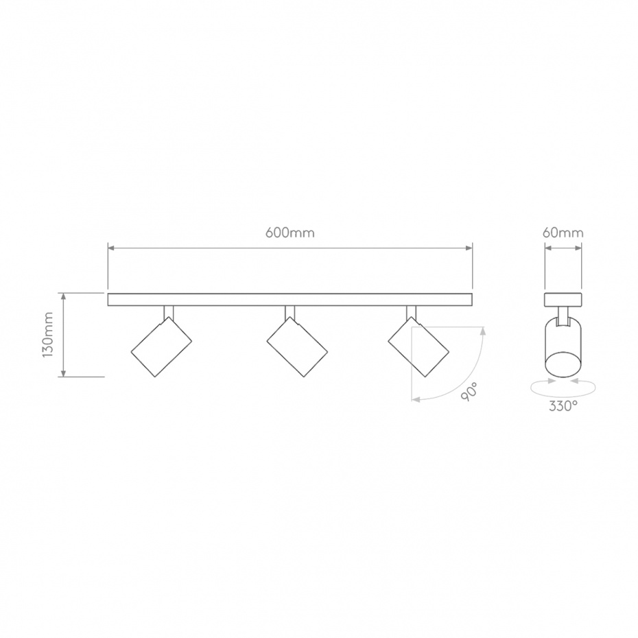 Ascoli Triple Bar Spotlight Matt Black