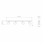 Ascoli Four Bar Spotlight Textured White Ascoli Four Bar Spotlight Textured White