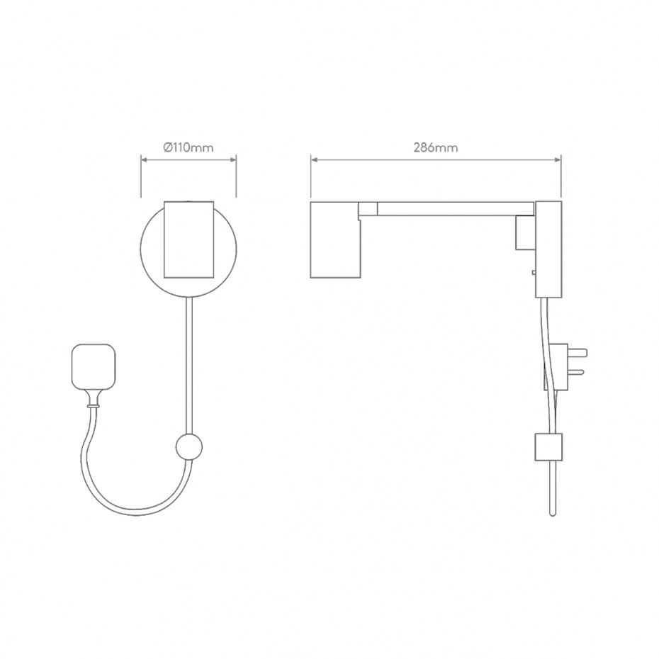 Ascoli Swing Plug In Vägglampa Matt Black