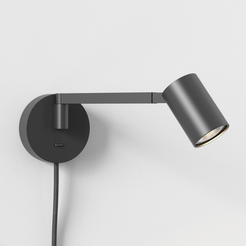 Ascoli Swing Plug In Vägglampa Matt Black