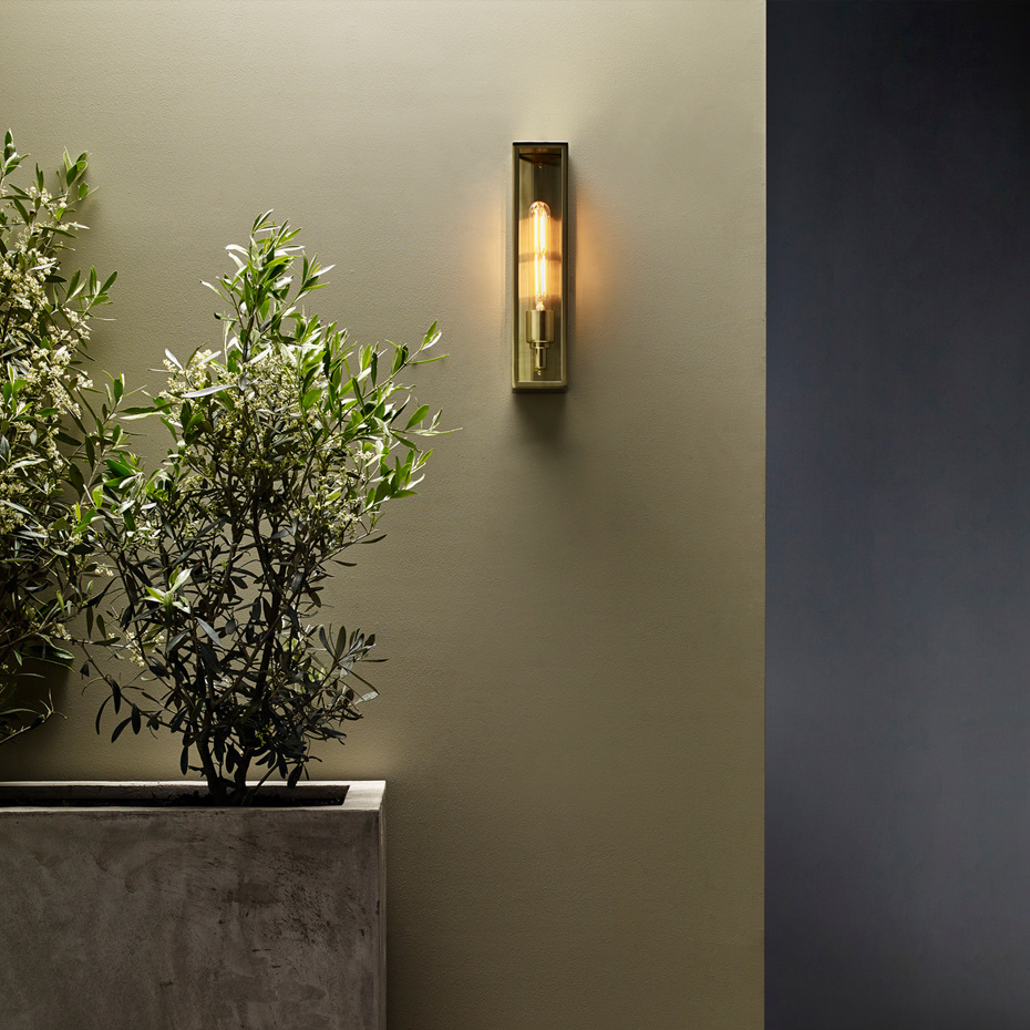 Harvard Vägglampa Natural Brass IP44