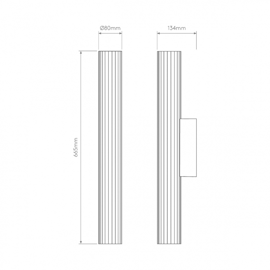 io 665 LED Vägglampa Matt Black IP44