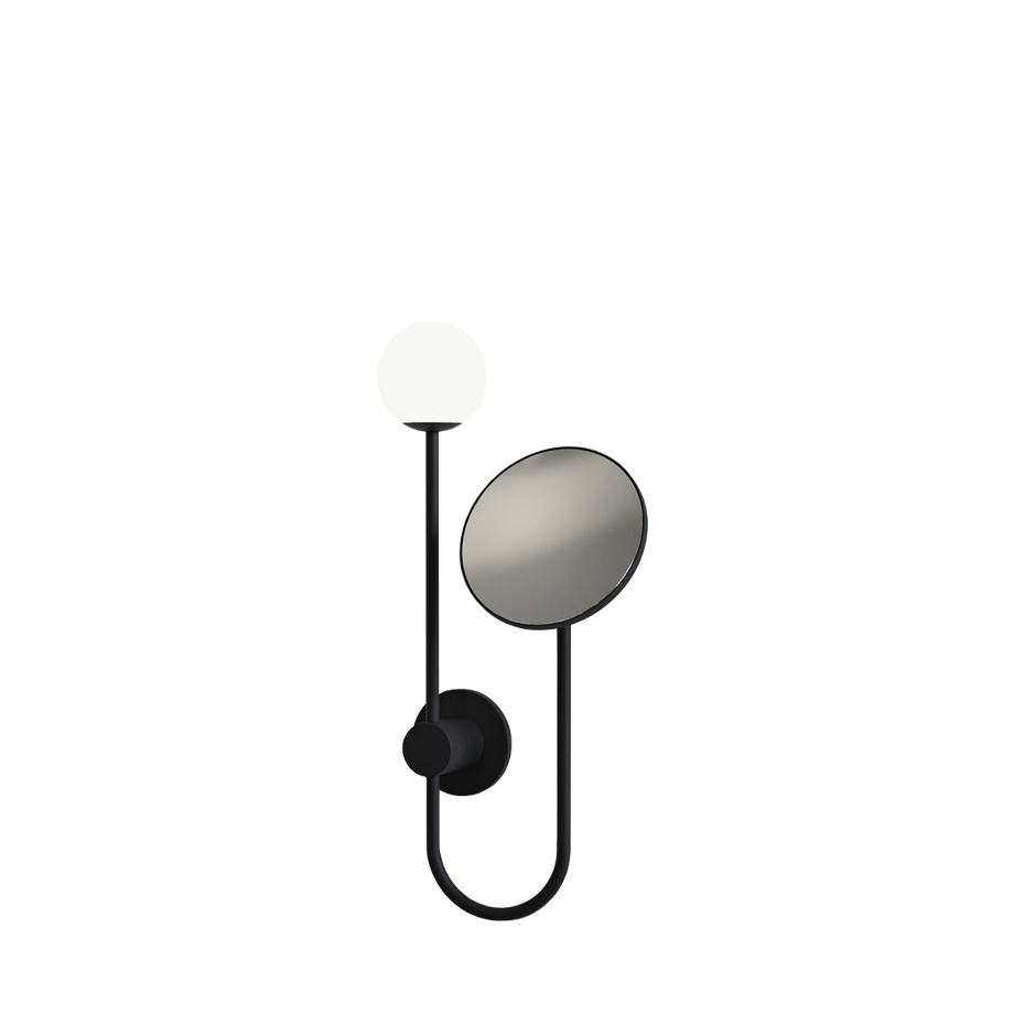 Orb Vägglampa Med Spegel Matt Black IP44