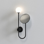 Orb Vägglampa Med Spegel Matt Black IP44 Orb Vägglampa Med Spegel Matt Black IP44