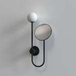 Orb Vägglampa Med Spegel Matt Black IP44 Orb Vägglampa Med Spegel Matt Black IP44