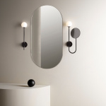 Orb Vägglampa Med Spegel Matt Black IP44 Orb Vägglampa Med Spegel Matt Black IP44