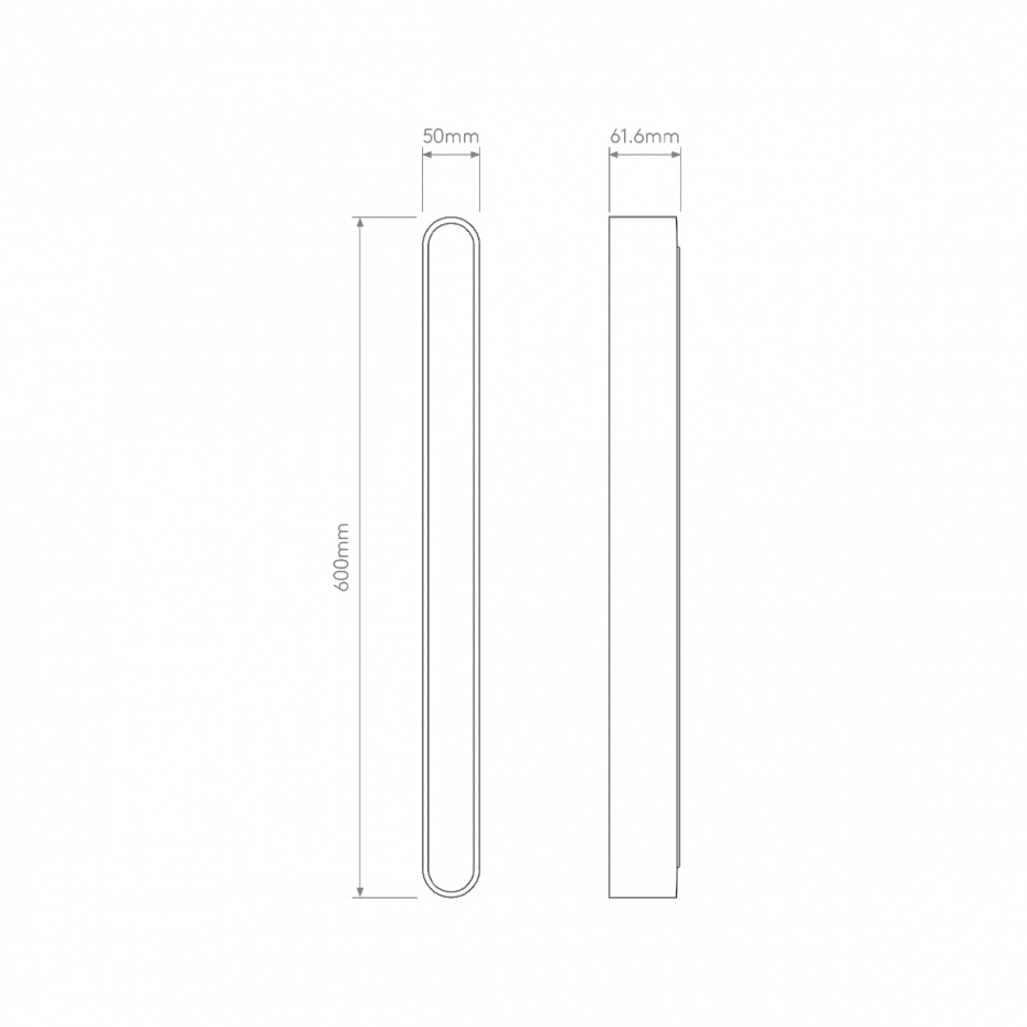 Atticus 600 LED Vägglampa Polished Chrome IP44