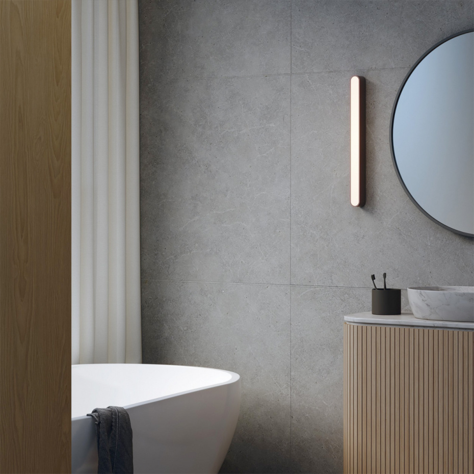 Atticus 600 LED Vägglampa Matt Black IP44