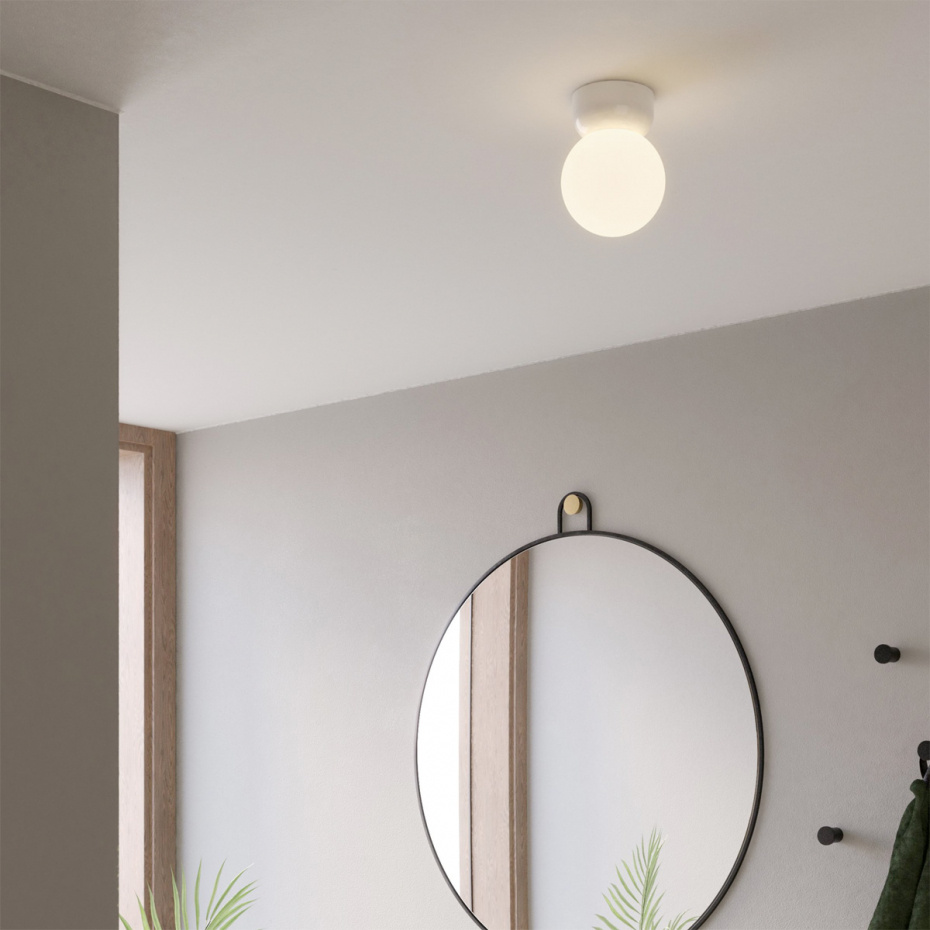 Lyra 140 Plafond Gloss Glaze White IP44