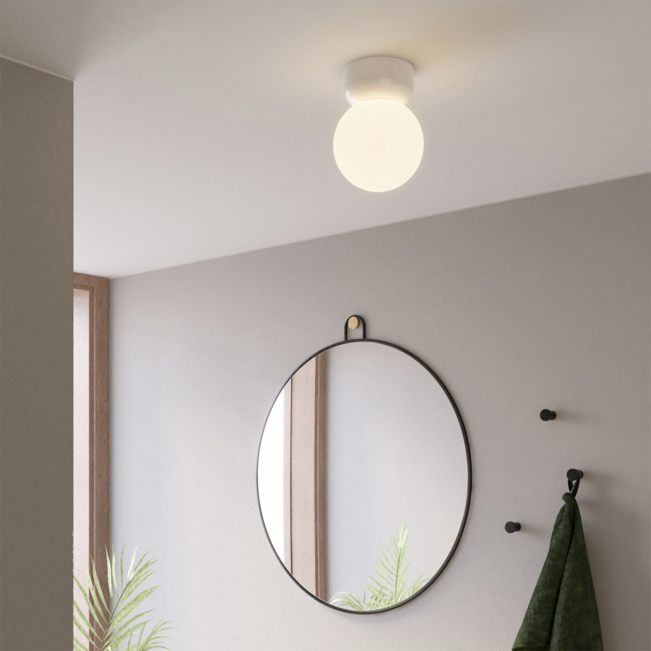 Lyra 180 Plafond Gloss Glaze White IP44