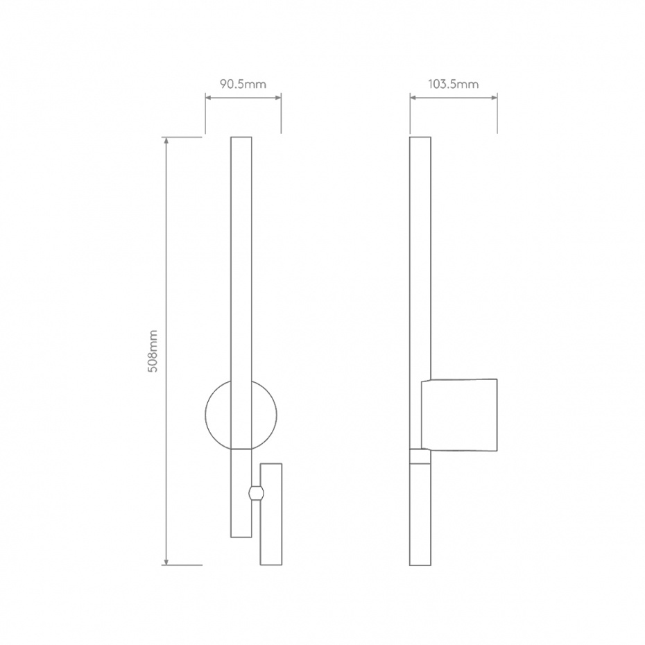 Baton Reader LED Vägglampa Matt Black