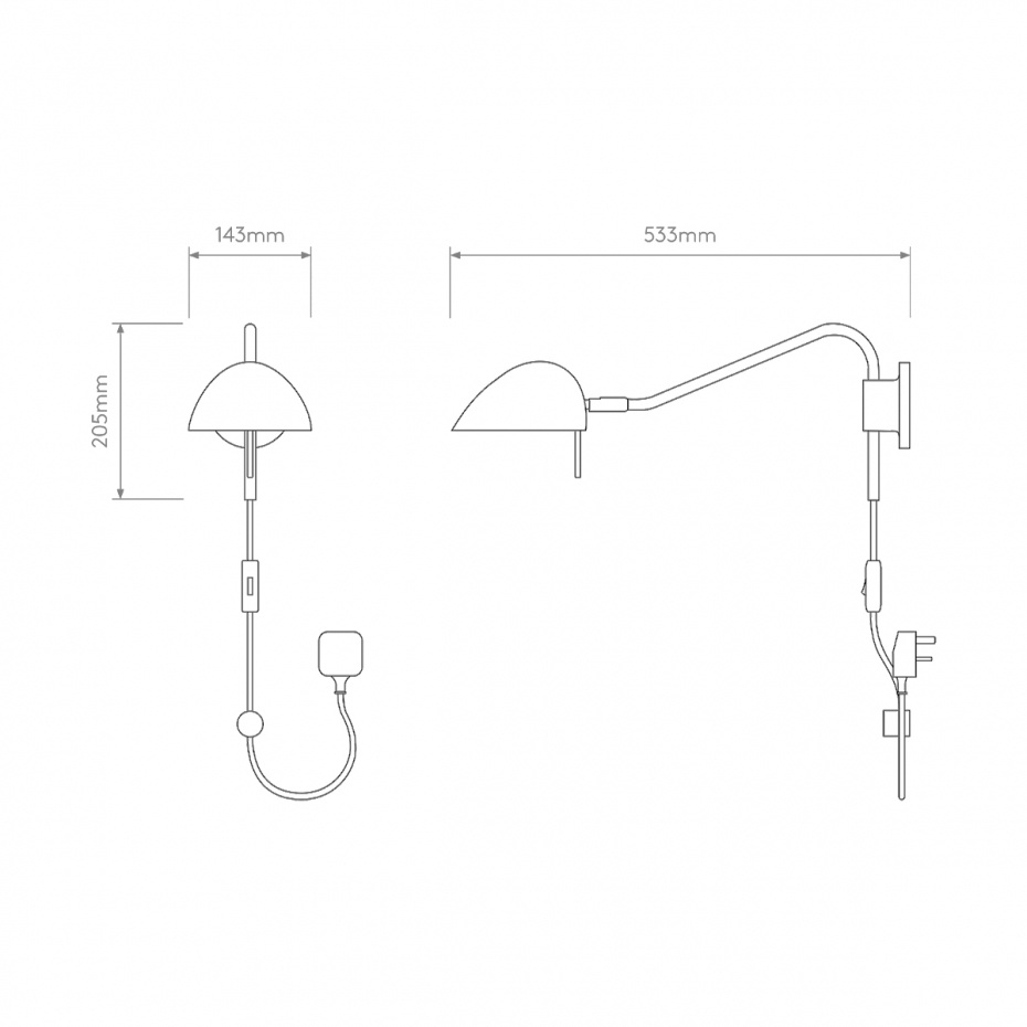Serge Plug-In Vägglampa Matt White