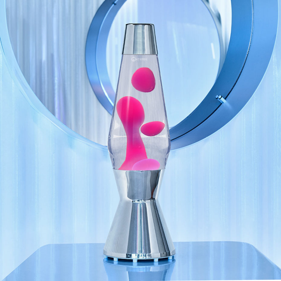 Astro Lavalampa Originalet Silver Clear/Pink