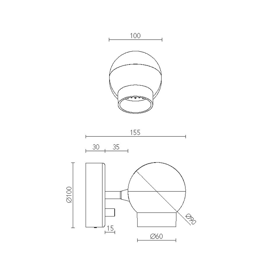 Ogle Mini Vägglampa Vit