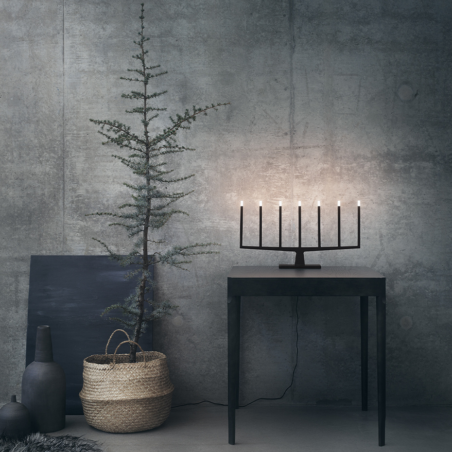 Adventure Ljusstake 3 Ljus Svart