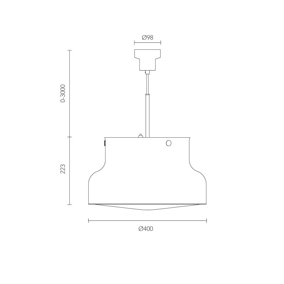 Bumling Pendel 40cm Borstad Aluminium