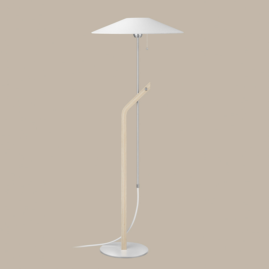 Hockey Golvlampa Vitlaserad Ask