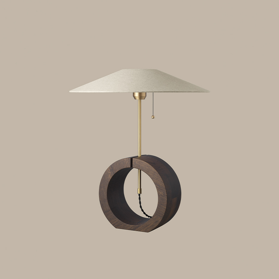 Bombus Bordslampa Rökt Ek