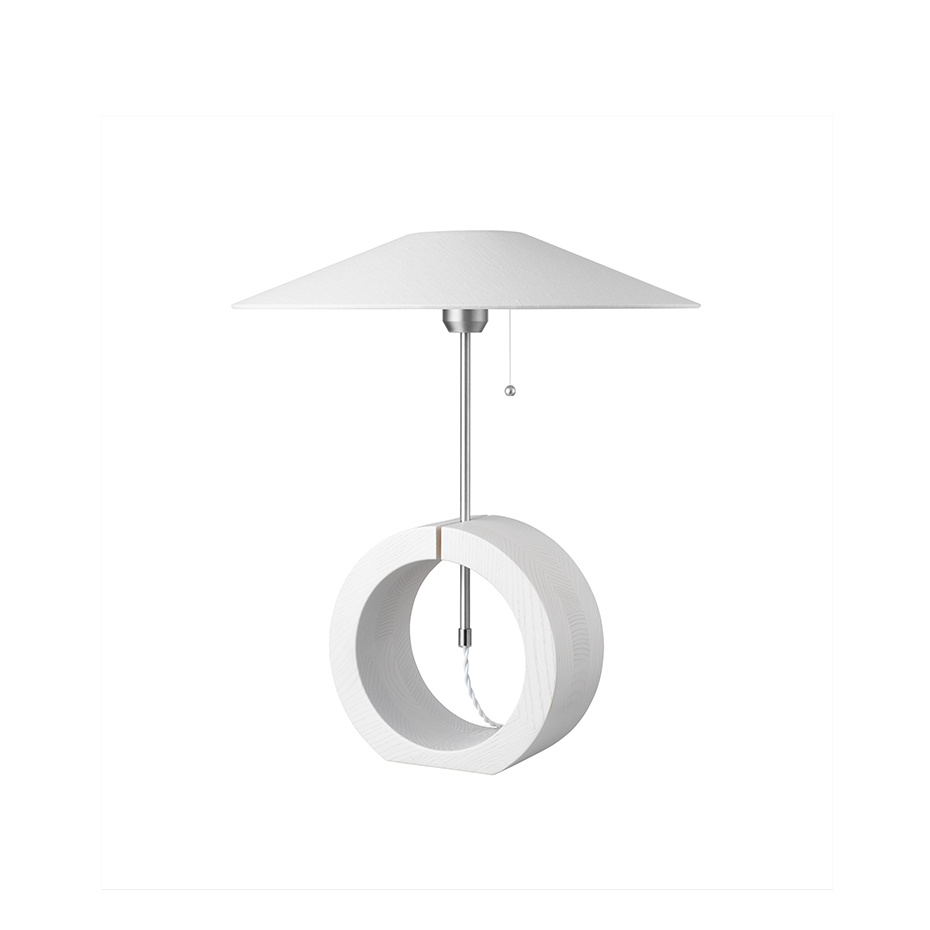 Bombus Bordslampa Vitlaserad Ask