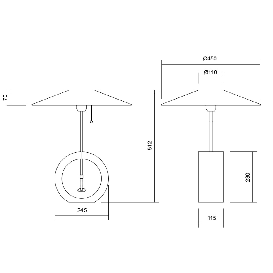 Bombus Bordslampa Vitlaserad Ask
