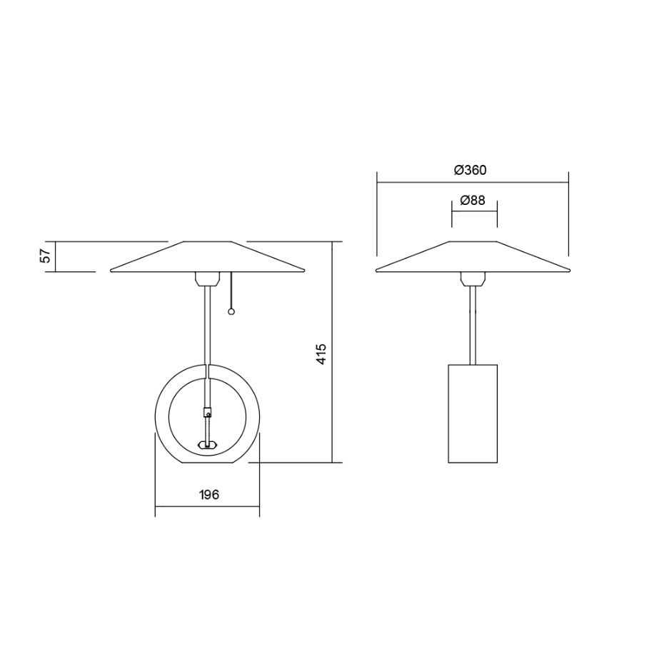 Bombus Bordslampa Small Vitlaserad Ask