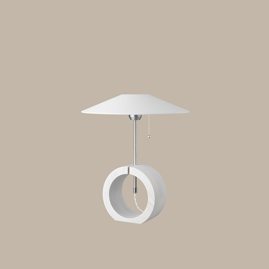 Bombus Bordslampa Small Vitlaserad Ask