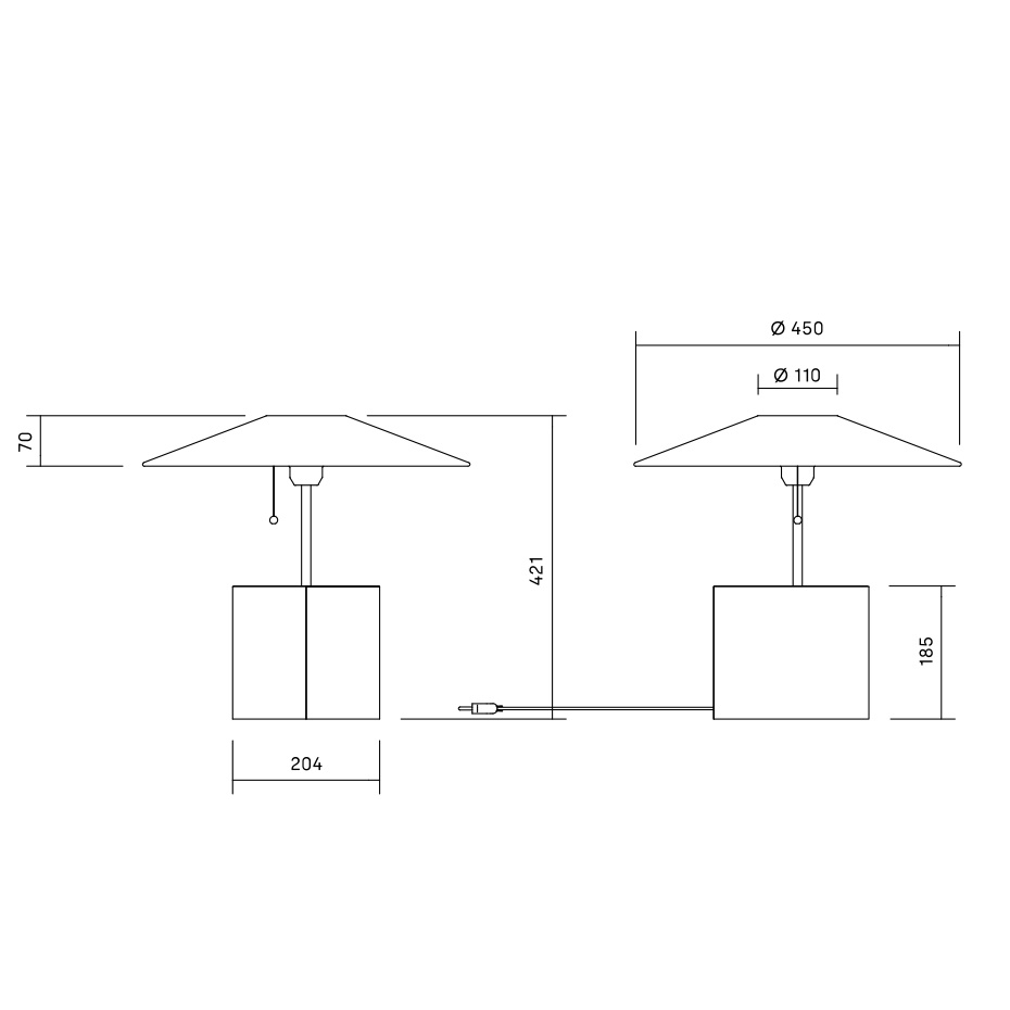 Triggy Bordslampa Vitlaserad Ask