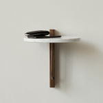 Corbel Shelf Dark Stained Oak/Carrara Marble Corbel Shelf Dark Stained Oak/Carrara Marble