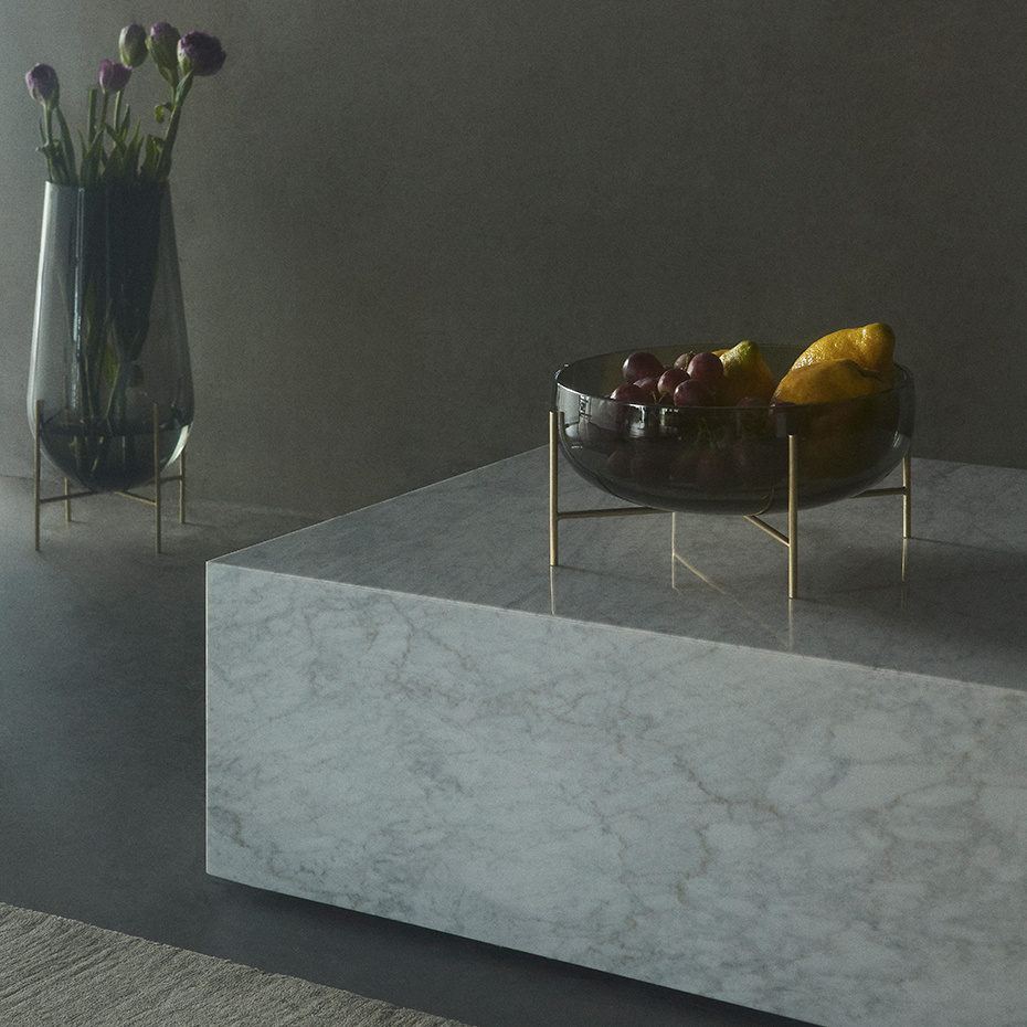 Échasse Bowl Smoke/Brushed Brass