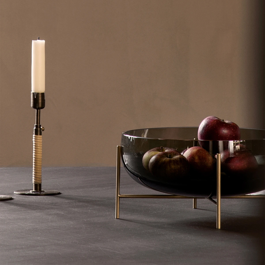 Échasse Bowl Smoke/Brushed Brass