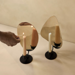 Flambeau Table Candle Holder 34cm Black/Polished Brass Flambeau Table Candle Holder 34cm Black/Polished Brass