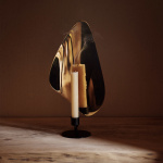 Flambeau Table Candle Holder 34cm Black/Polished Brass Flambeau Table Candle Holder 34cm Black/Polished Brass