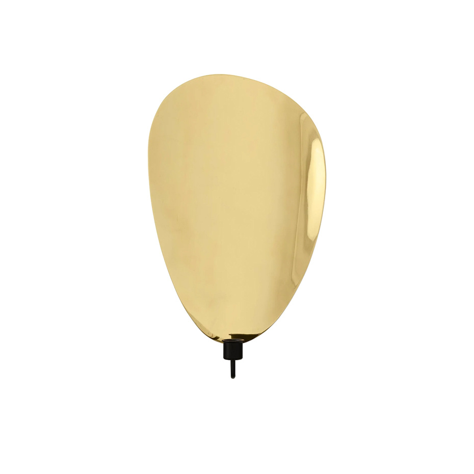 Flambeau Wall Candle Holder 40cm Black/Polished Brass