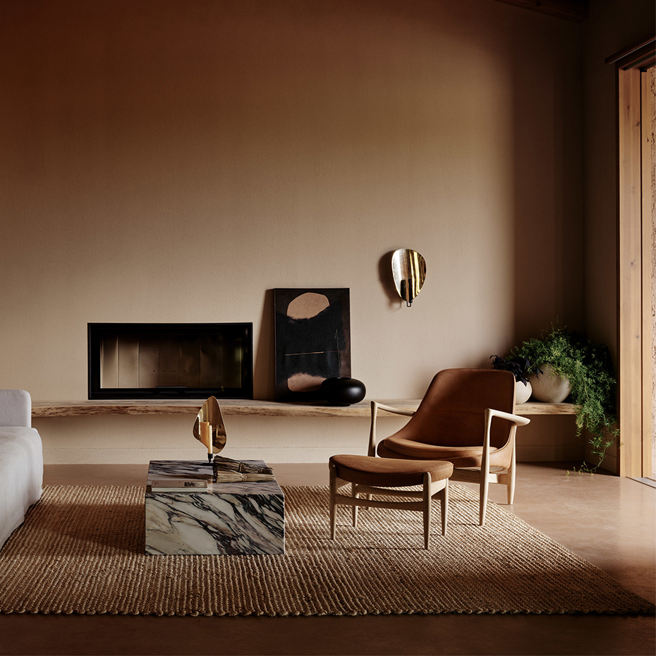 Flambeau Wall Candle Holder 40cm Black/Polished Brass